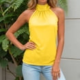 thumbnail image 4 of enyan Women's Double Lined Basic Tank Top Adjustable Spaghetti Straps Sleeveless Camisole Shirts,Summer Outfits for Women,Yellow,3XL, 4 of 7