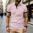 thumbnail image 2 of Men's Short Sleeve Golf Shirt Quick Dry Performance Pique Muscle Slim Fit T-Shirt Moisture Wicking Breathable Tennis Top for Summer Workout Bodybuilding Athletic, 2 of 9