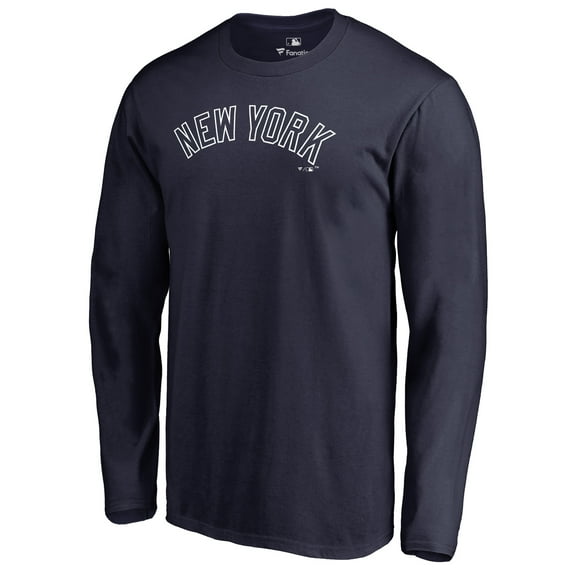 Men's Navy New York Yankees Team Wordmark Long Sleeve T-Shirt