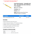 thumbnail image 2 of Front Shock Absorber - Compatible with 2015 - 2017 Mercedes-Benz C300 Base 2.0L 4-Cylinder 2016, 2 of 2