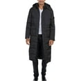 thumbnail image 4 of Winter Long Hooded Coat for Mens Thick Warm Casual Loose Padded Jacket Solid Quilted Coats Outerwear for Cold Weather A-Black L, 4 of 9
