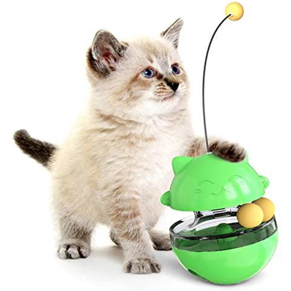 IGUOHAO Tumbler Double Track IGUOHAO Interactive Cat Toy Kitty IGUOHAO Cat Dancers Cat IGUOHAO IGUOHAO Slow Feeders for for Indoor Cats Green