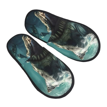 

Ocsxa Mens Womens Cozy Memory Foam Scuff Slippers Slip On Warm House Shoes Indoor/Outdoor Underwater Dinosaur Shark Designs-Large