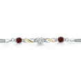 thumbnail image 2 of Gem Stone King 925 Silver and 10K Yellow Gold White Moissanite and Red Garnet and White Lab Grown Diamond Bracelet for Women (2.89 Cttw, Gemstone, Asscher Cut 6MM, 6.5 inches, Made in Italy), 2 of 4