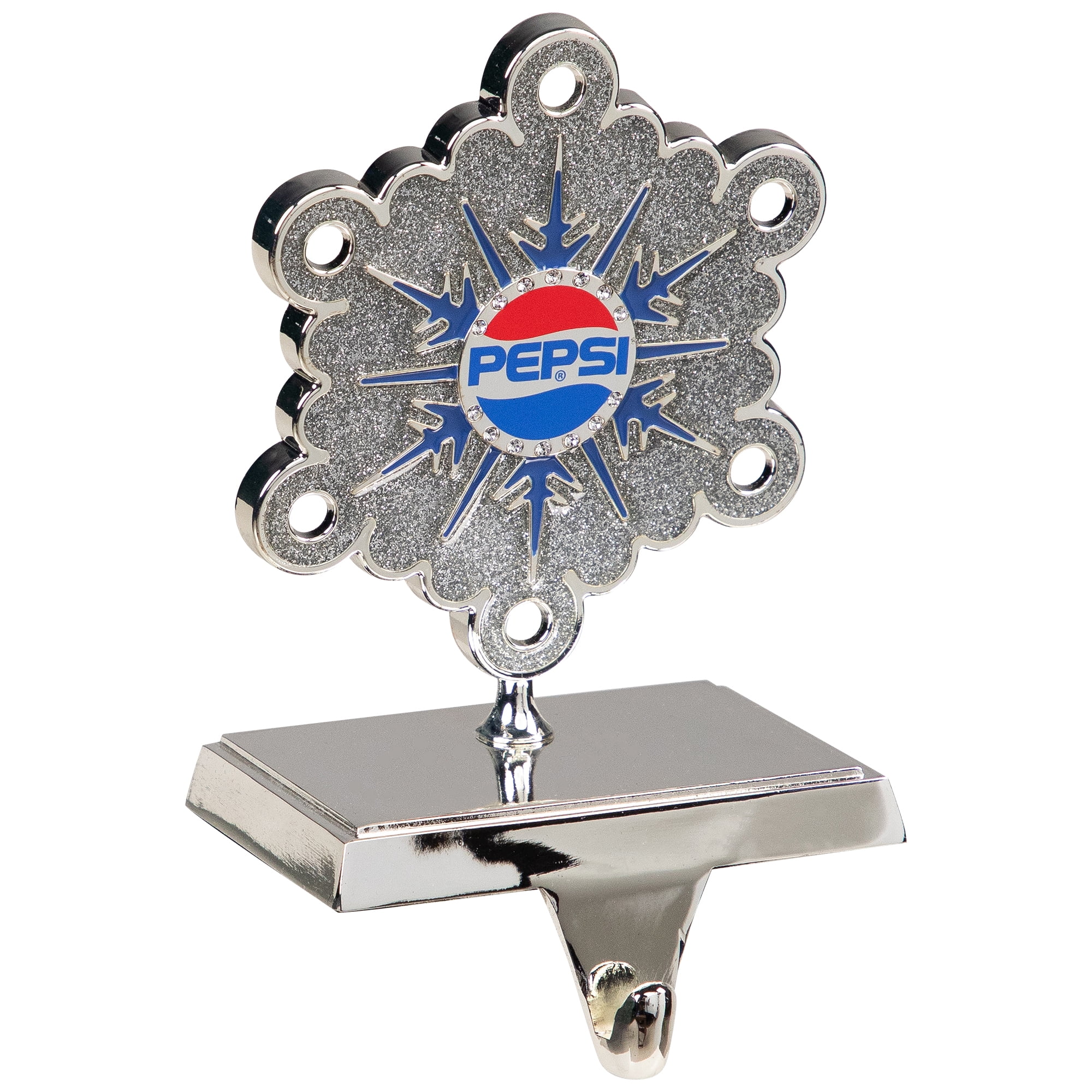 Northlight Pepsi Snowflake Christmas Stocking Holder - 6.5" - Silver and Blue