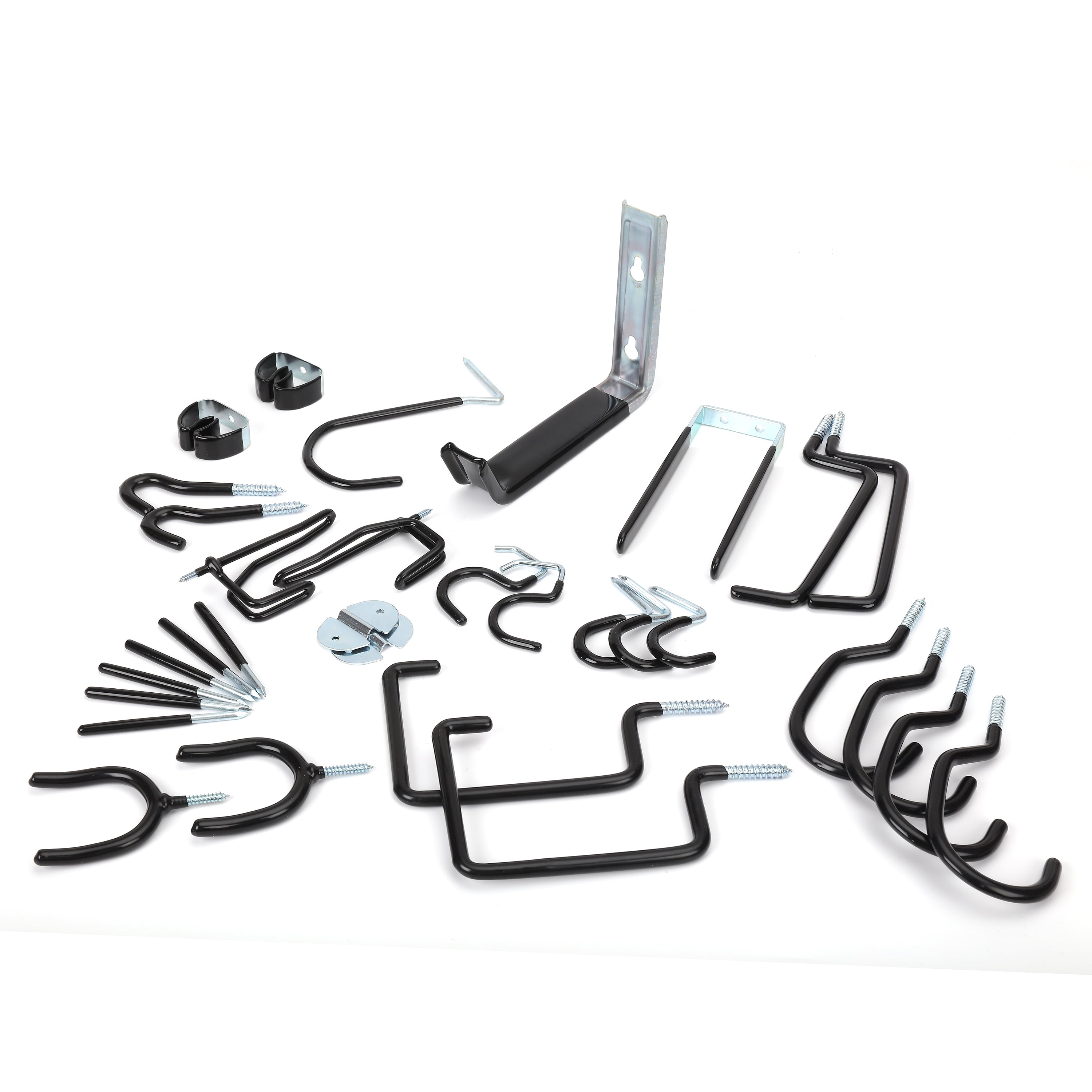Hyper Tough Garage Storage Wall Mount 30-Piece Hook Set, Vinyl Coated Steel