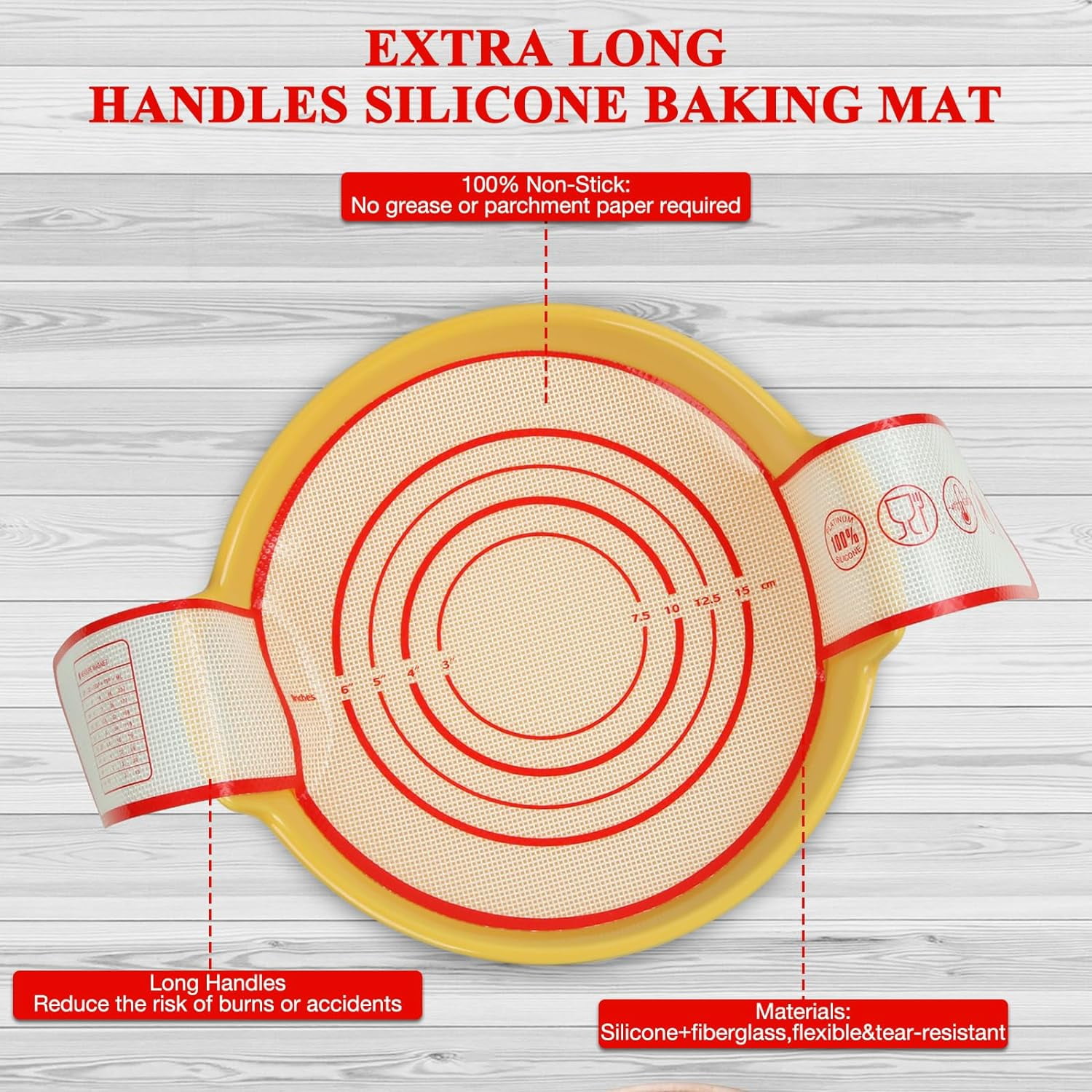 Silicone Bread Sling for Dutch Oven Baking Mat With Extra Long Handles Sourdough Supplies Non-Stick Reusable Heat Resistant Food Grade Cooking Sheets Liners 2 PCS