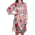 thumbnail image 6 of Moomaya Printed Womens Kimono Robes Short Satin Silk Bridal Robe Loungewear, 6 of 8