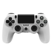 PS4 Wireless Controller,High Performance Double Vibration Gamepad Compatible with Playstation 4/Pro/Slim/PC with Audio Function(White）