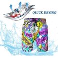 thumbnail image 2 of Neon Pop 80s 90s Memphis Men's Summer Swim Trunks Quick Dry Board Shorts with Mesh Lining, 2 of 7