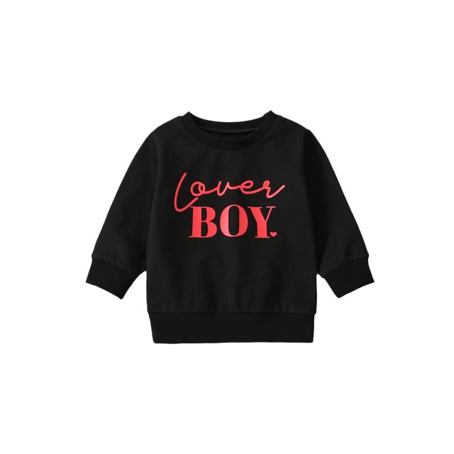 Mialoley Kid Garçons Chemise Manches Longues Col Rond Lettres Street Party Décontracté Automne en Vrac Printemps Pulls