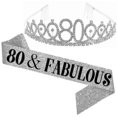 thumbnail image 1 of Women Glittering Rhinestone Letter Print Sash Tiara Set Birthday Party Supplies, 1 of 5