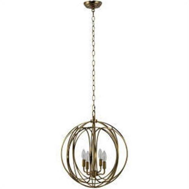 Yosemite CB8347 Home Decor 4 Light Chandelier, Satin Brass