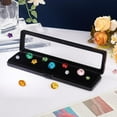 thumbnail image 5 of Loose Diamond Display Box Black Gemstone Display Case Stainless Steel Gem Storage Container Rectangle Jewelry Organizer with Transparent Window for Gems Display and Gift 7.8x1.9x0.65 in, 5 of 6