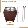 thumbnail image 4 of 2 Pcs Yerba Mate Cup Set, 9.5 oz Stainless Steel Mate Cup with Wide Mouth, Tea Cup for Traditional Mate Tea Drinking, Non-slip Faux Leather Body, Stainless Steel Straws, 4 of 5