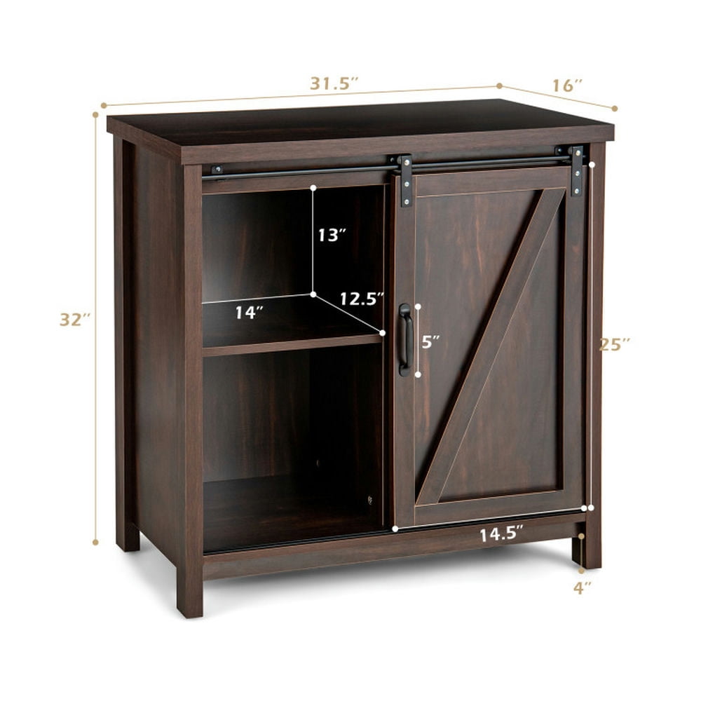 Finihen Kitchen Storage Cabinet, Buffet Sideboard, Freestanding Kitchen Buffet Storage Cabinet with Sliding Barn Door, for Dining Room, Kitchen, Living Room, Rustic Brown Finihen Kitchen Storage Cabinet, Buffet Sideboard, Freestanding Kitchen Buffet Storage Cabinet with Sliding Barn Door, for Dining Room, Kitchen, Living Room, Rustic Brown
