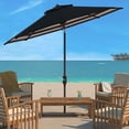 thumbnail image 2 of Safavieh Athens 9' Market Crank Striped Patio Umbrella, Black/White, 2 of 6