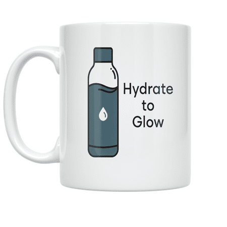 Hydrate to Glow Motivation - Wellness Enthusiast - 11 oz Ceramic Coffee Mug