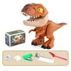 Dinosaur Toy for Kids 5-7 - Dinosaur Stationery Set for Boys Girls, Hides Pencil Sharpener, Ruler Slap Bracelet, Eraser, Stapler, Pencil, Limbs Mouth Removable(Brown)