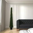 thumbnail image 2 of Vickerman 6' Contemporary Plastic Potted Artificial Boxwood Cone in Green, 2 of 3