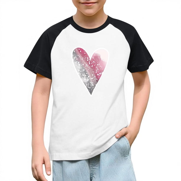 Blusas y camisas de manga corta con cuello redondo para niños y niñas, blusa de manga corta con estampado de cuello redondo