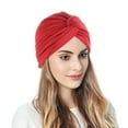 thumbnail image 2 of WTXUE Bandeau, Turbans pour Femmes Nœud Pré-Noué Bonnet Bonnet Bandeaux Chapeaux, Turban, Bandeaux pour Femmes, Rouge Melon D\'eau, 2 of 4