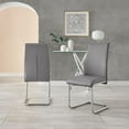 thumbnail image 3 of Furniturebox UK Lorenzo Modern Adult Faux Leather Dining Side Chairs, Gray (Set of 2), 3 of 6
