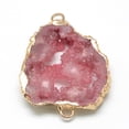 thumbnail image 3 of Natural Druzy Agate Links connectors with Brass Findings Dyed Golden Mixed Color 40~70x25~50x6~12mm Hole: 1.5~3mm, 3 of 3