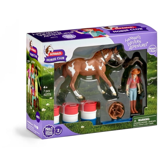 Schleich 15 PCS Hannahs Western Adventure Barrel Racing Horse Playset