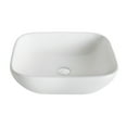 KRAUS Elavo™ Soft Square Ceramic Vessel Bathroom Sink in White with Pop