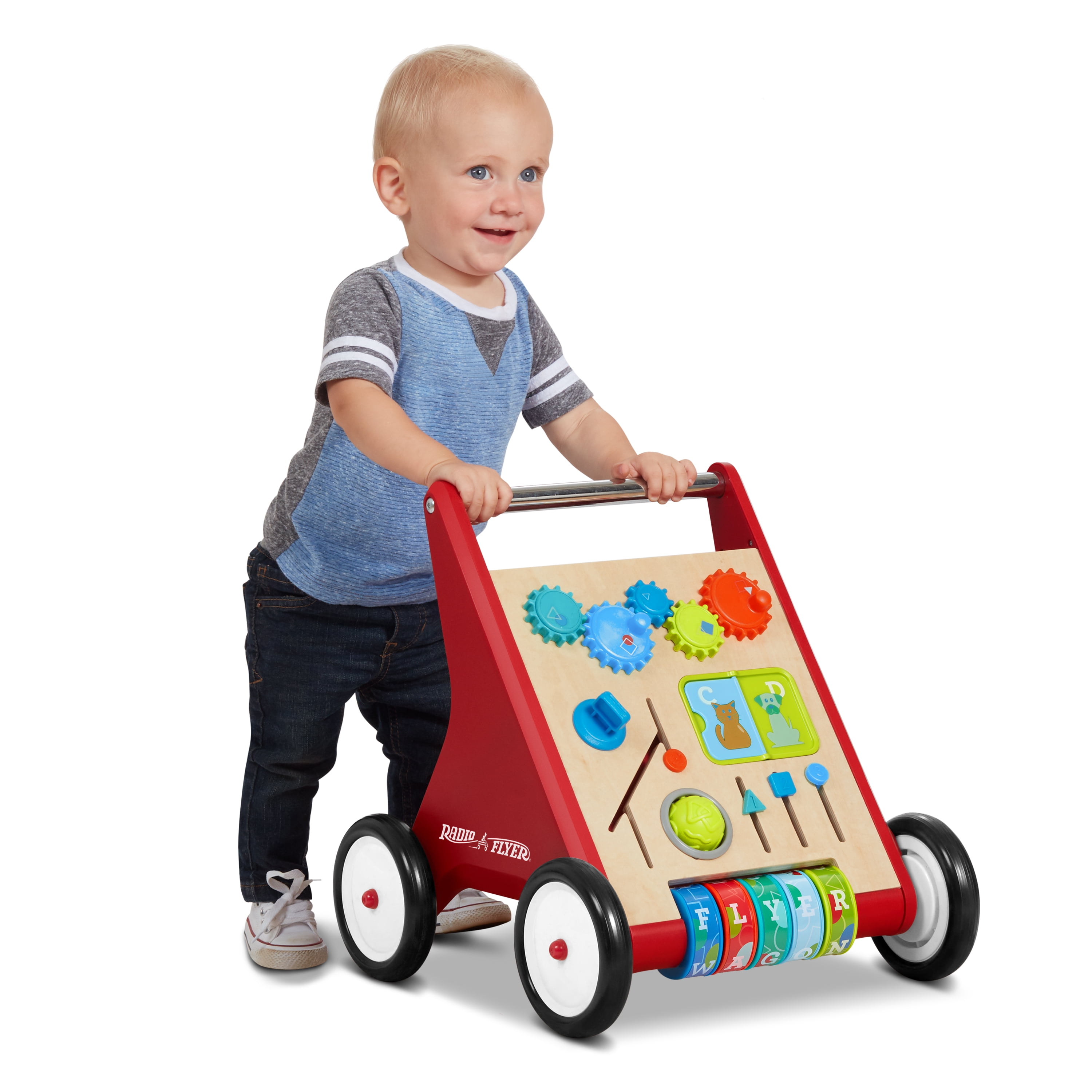 Radio Flyer, Classic Push & Play Walker Wagon, Unisex Push Walker, Product  Accessories Included