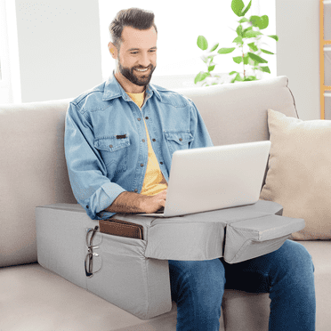 IAJXWI Lap Desk Reading Pillow, Gaming Pillow with Memory Foam, Bed Rest Desk Pillows with Cup & Phone Holder for Reading & Working