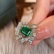 thumbnail image 1 of Anillos de circonia cúbica AAA para mujer, anillo de cristal verde de lujo para fiesta, compromiso, boda, regalo de joyería de plata, nueva moda, 1 of 4