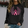 thumbnail image 2 of DDAPJ pyju Breast Cancer Awareness T-Shirts for Women Pink Ribbon Printed Long Sleeve Crewneck Sweatshirts Comfy Loose Crew Neck Faith Hope Tops Black XXL, 2 of 6
