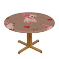 thumbnail image 3 of HAOXIT Cute Pink Round Table Cloth Polyester Tablecloth Waterproof Tablecloth Dinning Table Cover for Valentines Day Decor Party Picnic 31-35, 3 of 8