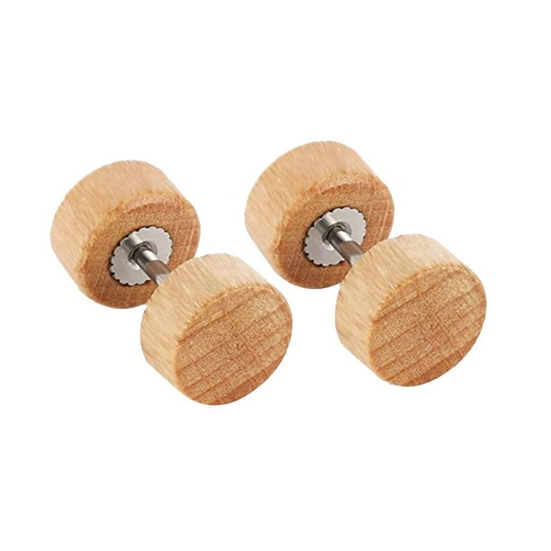 Tapones falsos de de de madera de 18g, de perno de tornillo para pendientes de madera, Natural Hugo Pendientes de madera del tornillo