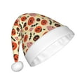thumbnail image 2 of KLL Christmas Hats for Adults Plush Halloween Donut Print Santa Hat Xmas Fluffy Santa Claus Hat for Women Men, 2 of 6
