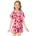 thumbnail image 2 of DGQPLPD Girls Casual Wear Playful Bow Tie Print Pajama Set Comfortable Two Piece Outfit for Sleepovers and Lounging at Home 4-5 Years Pink, 2 of 4