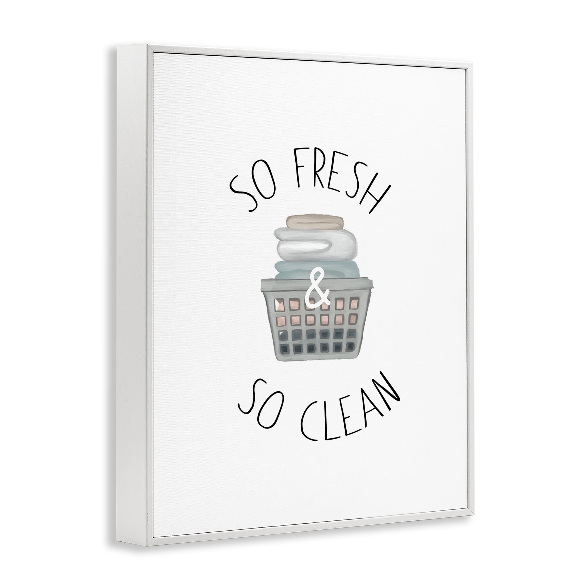 Stupell Industries So Fresh Laundry Basket White Framed Giclee Art, design by Elizabeth Medley