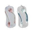 thumbnail image 1 of 2 Sets Child Eating Training Fork Spoon Bendable Baby Tableware (Boxed), 1 of 4