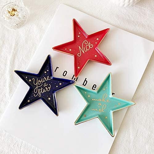 Star-Shaped Ceramic Trinket Plate and Decorative Jewelry Dish