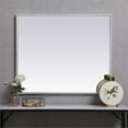 thumbnail image 2 of Allora 36" x 30" Mid Century Metal Frame Clear Beveled Mirror in White, 2 of 9