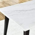 thumbnail image 5 of Steve Silver Vida 6-Piece White Marble Dining Set, Black Finish, 5 of 11