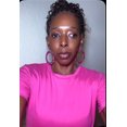 thumbnail image 4 of Fuchsia Crystal Rhinestone Hoop Earrings for Women, Oversized Open Circle Statement Earrings, Lightweight Glam Fashion Jewelry, 4 of 7