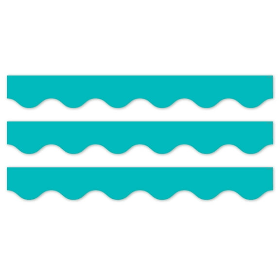 Creative Teaching Press Core Decor Turquoise Wavy EZ Border, Bulletin Board Border, 48 Feet Per Pack, 3 Packs