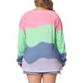 thumbnail image 3 of Agnes Orinda Women's Plus Size Tops Tie Dye V Neck Long Sleeve T-Shirts Basics Casual Blouses 2X Pink, 3 of 6