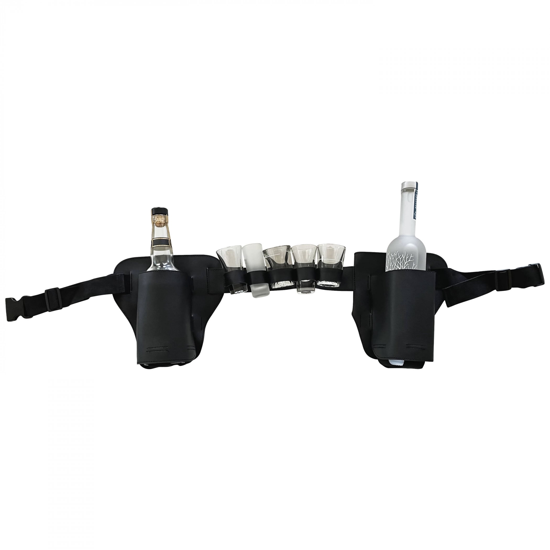 Drinking Games 834264 Liquor Holsters with Shot Glass Holder Belt, Black