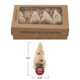 thumbnail image 3 of Creative Co-Op Sisal Bottle Brush Tree Ornaments with Beads, Glass Ball Base and Glitter, Red and Cream, Set of 4, 3 of 3