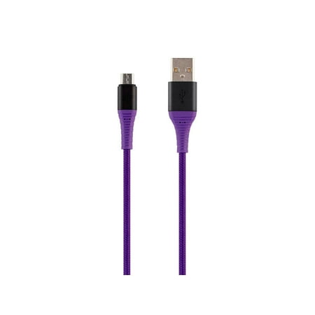 UPC: 0889028124857 | Monoprice USB 2.0 Micro B to Type A Charge and Sync Cable – 3 Feet – Purple  Durable  Kevlar-Reinforced Nylon-Braid – AtlasFlex Series