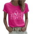 thumbnail image 2 of Ounisa Breast Cancer Women Tops Cancer Awareness Crewneck Short Sleeve Casual Fashion Sweatshirt Ribbon Cancer Care Gifts Loose Fit Clothes, 2 of 6